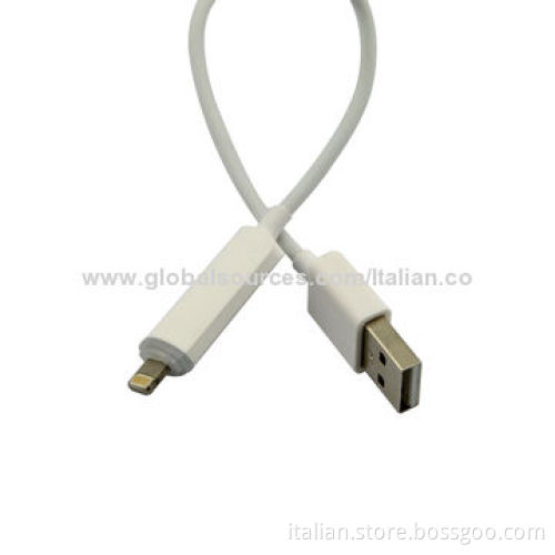 USB Data Cable for iPhone 5 with LED Light, OEM Orders Welcomed